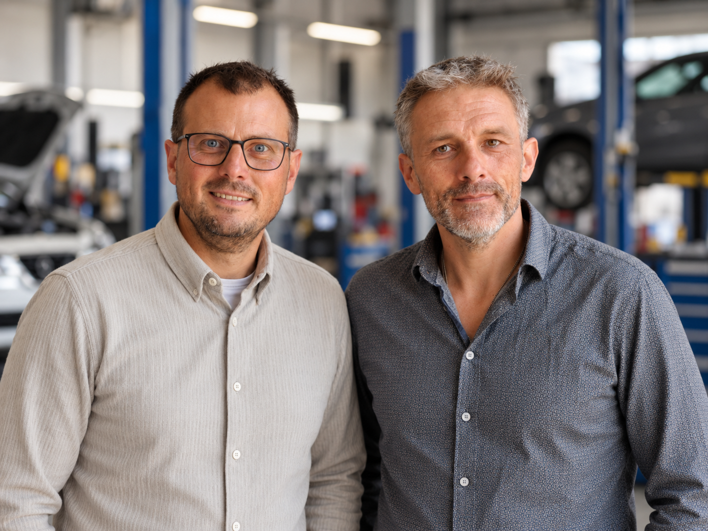 Christoph Schmid und Thomas Lang in der Werkstatt